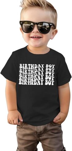 Birthday Boy Toddler Shirt Birthday T-Shirt Outfit Kids Happy B-Day Party Short Sleeve Tee Tops 1-5T in Saudi Arabia