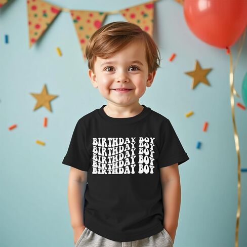 Birthday Boy Toddler Shirt Birthday T-Shirt Outfit Kids Happy B-Day Party Short Sleeve Tee Tops 1-5T in Saudi Arabia