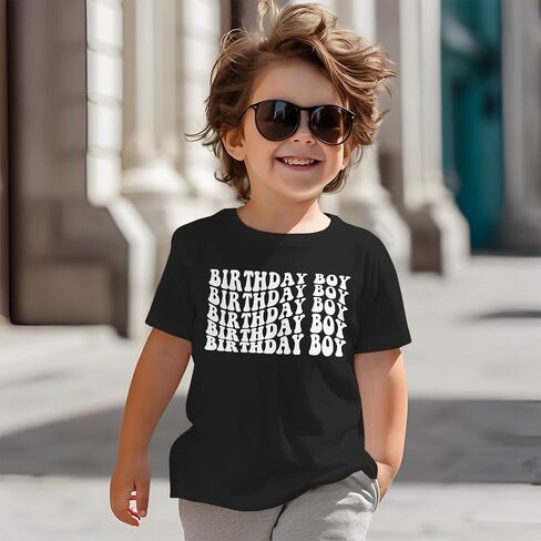 Birthday Boy Toddler Shirt Birthday T-Shirt Outfit Kids Happy B-Day Party Short Sleeve Tee Tops 1-5T in Saudi Arabia