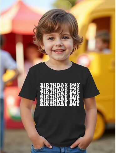 Birthday Boy Toddler Shirt Birthday T-Shirt Outfit Kids Happy B-Day Party Short Sleeve Tee Tops 1-5T in Saudi Arabia