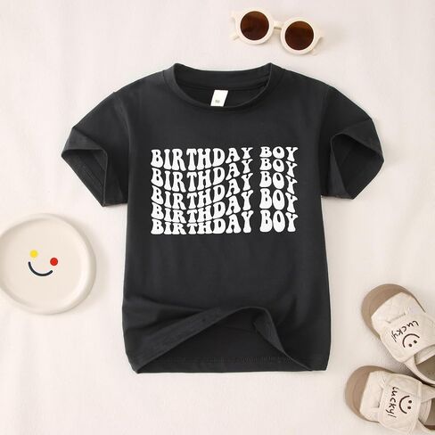 Birthday Boy Toddler Shirt Birthday T-Shirt Outfit Kids Happy B-Day Party Short Sleeve Tee Tops 1-5T in Saudi Arabia