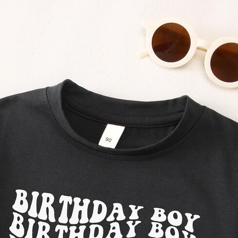 Birthday Boy Toddler Shirt Birthday T-Shirt Outfit Kids Happy B-Day Party Short Sleeve Tee Tops 1-5T in Saudi Arabia