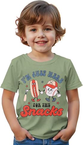 قميص Boy Boy Boy Boy Boy أنا فقط هنا للوجبات الخفيفة T Shirt Funny Hot Dog Graphic Tee Short Summer Tops in Kuwait