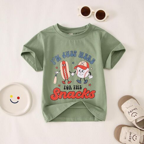 قميص Boy Boy Boy Boy Boy أنا فقط هنا للوجبات الخفيفة T Shirt Funny Hot Dog Graphic Tee Short Summer Tops in Kuwait