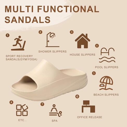 Mens/Womens Sandals Recovery Non-slip Slides with Arch Support Comfy Soft Cloud Pillow Feeling Slippers in Saudi Arabia