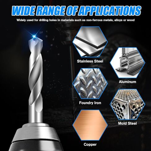 5mm Drill Bits Solid Carbide Drill Bits, Metric Drill Bit Set, Tungsten Carbide Drill Bit Set for Stainless Steel Hardened Steel Cast Iron Alloy Copper, 2 Pcs in Kuwait