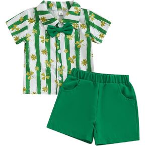 Toddler Baby Boy Easter Outfit Short Sleeve Rabbit Print Button-down Shirt Elastic Waist Shorts Set Bunny Clothes