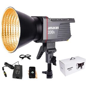Aputure Amaran 200x Bi-Color 2700-6500k LED Video Light, CRI 95+ TLCI 96+, 200w DC/AC Power Supply, APP Control Continuous Studio LED Light for Portrait,Studio,Interview and Filming