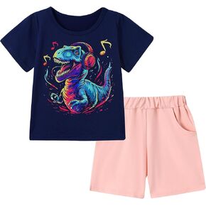 ZOEREA Toddler Boy Clothes Kids Summer Short Sleeve T-Shirt and Shorts Outfit 2 Piece Sweatsuit Clothing Set 2-7T