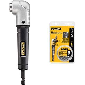 DEWALT Right Angle Attachment, Impact Ready (DWARA120) and DEWALT Pivot Bit Holder Set, 14-Piece (DWPVTC14)