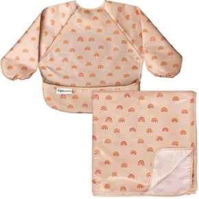 Tiny Twinkle Mess-proof Splat Mat and Full Sleeve Bib, machine washable, babies and toddlers 6-24 months