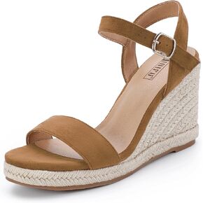 IDIFU IN4 Espadrille Wedges for Women Platform Wedge Sandals High Heels Espadrilles Wedges Heels for Women Sandals Dressy Open Toe Slingback Wedge Shoes Causal Summer Bridal Wedding Prom Wedges