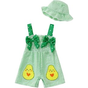 SUNNY PIGGY Baby Girl Clothes Infant Sleeveless Jumpsuit One Piece Romper Newborn Overalls Outfits Bodysuit with Hat