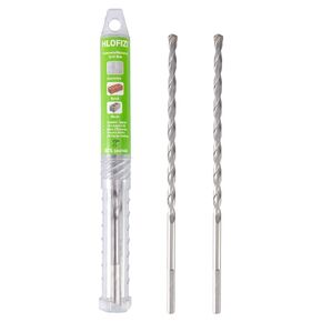 3/16" x 8" Masonry Drill Bits (2 Pack) Concrete Hammer Drill Bits Carbide Tipped, for Cement, Brick, Stone, 3-Flat Shank