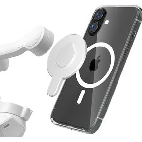for DJI Magnetic Adapter Phone Mount, Compatible with MagSafe Phone Holder Clamp for DJI Osmo Mobile 7P 7 SE 6 5 4, Quick Release Gimbal Stabilizer Accessories, Silver