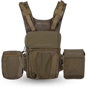 Eberlestock Recon Modular Bino Pack (Small), Rangefinder Pouch, and Utility Pouch Bundle - Dry Earth - Advanced Binocular Harness System with Customizable Attachments