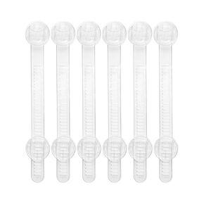 Baby Proof Cabinet Locks, Safe Quick and Easy Transparent Drawer Door Latches, Adjustable No Drilling Child Safety Cabinet Straps for Fridge, Oven, Dishwasher, Toilet Seat (L, Count, 6)