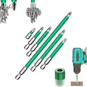 Strong Magnetic Durability Screwdriver Drill Bit Set Ergonomic Anti Slip Design High Magnetic Screwdriver Perfect for DIY Projects Woodworking Metalworking and Auto Repair(6PCS)