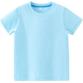 AIWUHE Toddler T Shirts Cotton Summer Tshirts Boys Girls Basic Tee Undershirts Short Sleeve Clothes Crew Neck Shirts 2-7Y