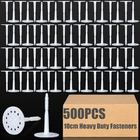 100 Pcs 10 cm Heavy Duty Plastic Insulation Masonry Fasteners, Durable Anchors Fasteners for Fixing and Fastening Rigid Foam Insulation Board Panels