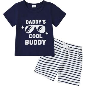 SANMIO Toddler Boy Outfits 12M-5T Toddler Summer Short Sleeve T+Shorts 2 Sets Baby Boys Clothes
