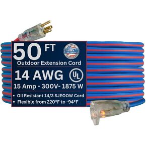 98050 Extension Cord, 50ft, Multicolored