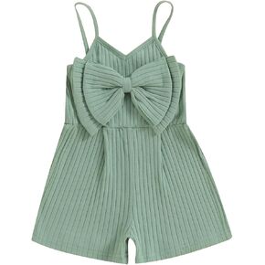 طفل فتاة الصيف الصيفية بلا أكمام رومبير شورت بذلة صلبة in Kuwait