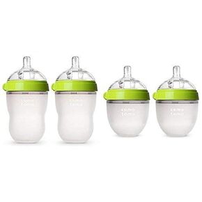 Comotomo Baby Bottle Starter Set, Green (Two 8-Ounce, Two 5-Ounce)