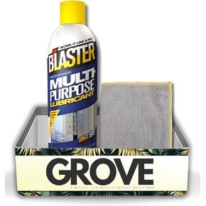 Blaster Pro-Grade General Purpose Lubricant Spray 8 oz Bundle with Microfiber Cloth - Blaster Penetrating Spray - Teflon Enhanced for Window Tracks, Gears, Chains, Rust Prevention - (2 Items)