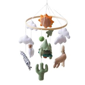 Forest Nursery Mobile – Handmade Crib Mobile with Bear, Giraffe and Elephant Perfect for Boys & Girls Design Sturdy Structure Easy Assembly and a Delightful (Forest Animal Kingdom)