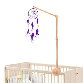 Baby Crib Mobile Arm, Wooden Bassinet Mobile Holder 360°Rotation Mobile Hanger Infant Attachment Cradle Crib Stand Gift for Newborn Toddler Shower Birthday New Parents Nursery Decor