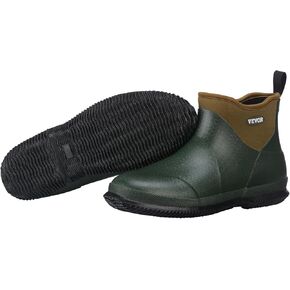 VEVOR Women's Deck Waterproof Fishing Rain, Anti-Slip Ankle, Gardening Insulated Mud Boots, Neoprene Rubber, Lightweight & Durable, for Manufacturing, Farming, Size 8 US