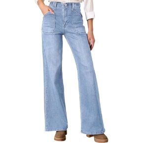 Astylish Women‘s High Waisted Straight Leg Jeans Stretchy Wide Leg Jeans Trendy Denim Pants in Saudi Arabia