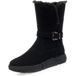 Women's Mid Calf Boots Suede Slouch Snow Booties Shoes Outdoor