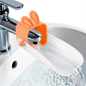 Faucet Extender, Hand Washing Water Spout Extender Sink Faucet Extension for Baby Toddlers Kids Handwashing Helper Bathroom Kitchen Bathtub(Orange)