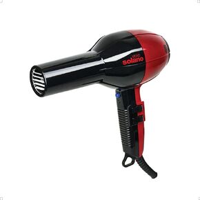 Solano Vero Rosso Ceramic Ionic Hair Dryer | Fast Drying 1600 Watt Lightweight Blow Dryer | Quiet + Ergonomic Design +Tourmaline for Added Shine and Smoothness | Italian-Made