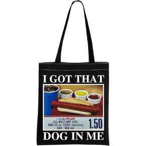 TOBGBE Funny Hot Dog Meme Gifts For Costco Hotdogs Funny Lover Canvas Bag Keep Hot Dogs Price Canvas Bag (Hot Dog Tote)