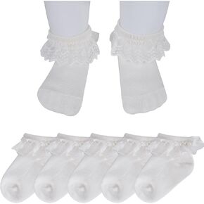Newborn Socks Girl Baby Girl Lace Infant Little Girls Pack of 3/5
