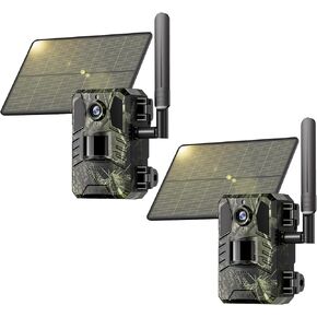 Sehmua Cellular Trail Camera 2 Pack ، Trail Camera 4G LTE مباشرة مع بطاقة SIM المدمجة 0.2S CAMERA SPEED GAME