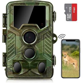Trail Camera Sends Picture to Cell Phone, 4K WiFi Trail Camera, Trail Cam with 49 Pcs No Glow LEDs Game Cameras with Night Vision with 125° Range, 0.1S Trigger Speed