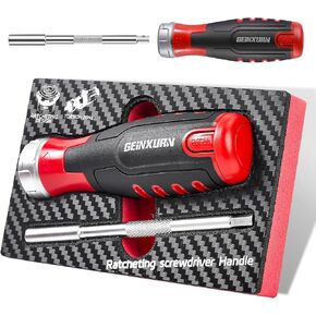 Changeable Head Manual Screwdriver Bit Set Include 2Pcs Quick Change Screwdriver and 30Pcs Impact S2 Driver Bits, Bit Extension Holder for Bit, Nut driver, Socket Adapter