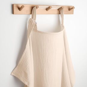 Comfy Cubs Muslin Nursing Cover - 100% Muslin Breastfeeding Cover for Moms - Soft & Breathable Baby Nursing Scarf with Adjustable Neck Strap - Portable, Lightweight & Privacy Coverage - Sand