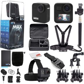 GoPro MAX 360 HD Video Waterproof Action Camera (2025) - with Accessory Kit - Spherical 5.6K30 HD Video - 1/4-20 Mounting System 1600 Enduro Battery - Vlogging and VR Content Creation