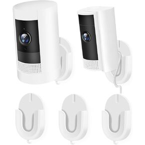 No Drill Wall Mount Compatible with Ring Stick Up Cam and Ring Indoor Cam, Strong Adhesive and No Screws Indoor Camera Mount(3Pack,White)
