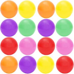 SOTOGO 16 Pieces Plastic Balls Multi Colored Replacement Toy Ball Crush Proof Ball Soft Plastic Air Filled Ocean Balls for Toddlers, 1.6 Inch