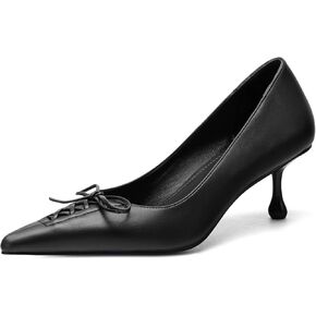 Women's Strappy Bow Tie Stiletto Pumps, Pointed Toe High Heels Dress Shoes for Wedding Prom Work Party Slip On Stilettos