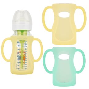 4PCS Silicone Baby Bottle Sleeves for Dr. Brown Bottles 4 oz, Silicone Bottle Covers Replacement for Dr. Brown Glass Bottles, Narrow Sleeve with a Cutout, Dishwasher/Freezer/Microwave Safe