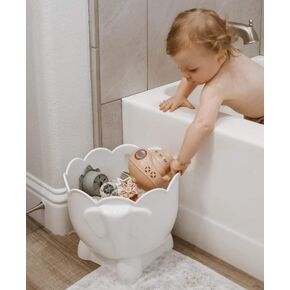 Bath Toy Storage - 2 Piece Baby Bathtub Toy Holder with Removable Base for Draining - Drying Kids Bucket Caddy Bathroom Shower Toy Organizer for Baby Bath Toys Outside Tube (Bath Buddy Toy Storage)