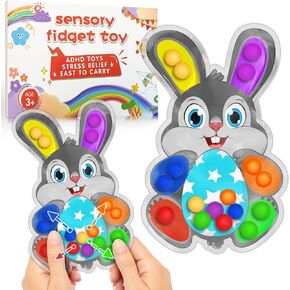 Rabbit Color Sorting Sensory Toys, Bunny Easter Basket Stuffer Gift for Toddler Airplane Travel Activities Essential Fine Motor Skill Toy Autism Quiet Fidget Calm Down Toy for Autistic Kids