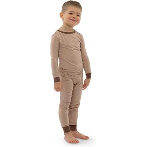 2-Piece Pajama for Kids and Toddlers - Toddler Pajamas - Boys and Girls Pajamas viscose made from Bamboo (Beige)